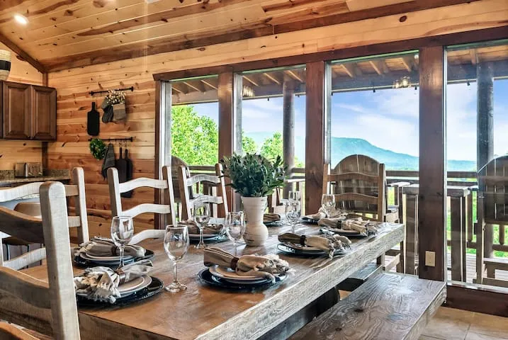 Stunning mountain view from deck